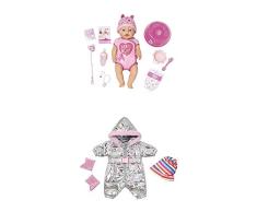 Zapf Creation 824368 Baby Born Soft Touch Girl Blue Eyes Puppe, bunt + Baby Born 826942 Trend Schneeanzug 43 cm, bunt