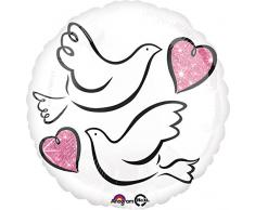 amscan 3446101 Turteltauben Folienballon, Mehrfarbig