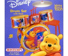 Bontempi JD4596 - Bontempi Winnie The Pooh Schlagzeug mit Hocker, 5 teilig