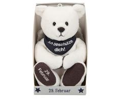Depesche 8139.060 - Schutzengel Bär aus Plüsch, ca. 9 cm, mit Datum 29. Februar, Geschenk für Geburtstag, Jahrestag oder Hochzeitstag