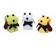 Handtuchhunde im 3er Set, kuschelweiche Handtücher als Hunde gefaltet, nettes Geschenk oder süße Dekoration