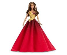 Barbie Mattel DRD25 - 2016 Holiday Brünett im roten Kleid
