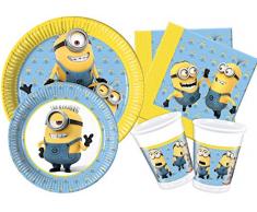 Ciao y4487 Kit Party Tisch Minions Lovely für 8 Personen, hellblau/gelb