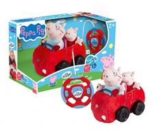 Revellino 23203 Mein erstes RC Car mit Peppa Wutz und Pappa Pig, 40MHz Fernsteuerung, für Kinder ab 2 Jahren PeppaPig ferngesteuertes Auto aus Plüsch, zum Spielen und Kuscheln, rot