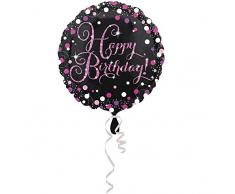 amscan 3378201 Happy Birthday Celebration Folienballon, Mehrfarbig