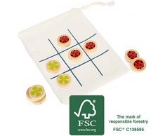 small Foot 12019 Tic Tac Toe Reisespiel aus Holz, FSC 100%-Zertifiziert, für Groß und Klein, für unterwegs, im Beutel Spielzeug, Mehrfarbig