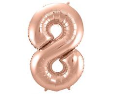 Folat 631389 - Folienballon Zahl 8 - rosegold - ca. 86 cm