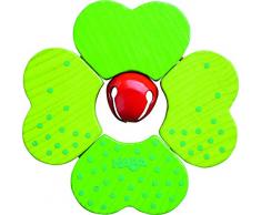 HABA 305579 - Greifling Kleeblatt, Spielzeug für Babys aus Holz ab 6 Monaten zur Anregung der Sinne und Förderung von Feinmotorik und erstem Greifen in niedlichem Kleeblatt-Design mit Glöckchen