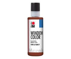 Marabu 04060004046 - Window Color fun & fancy, Transparentfarbe auf Wasserbasis, ablösbar auf glatten Flächen wie Glas, Spiegel, Fliesen und Folie, 80 ml, mittelblau
