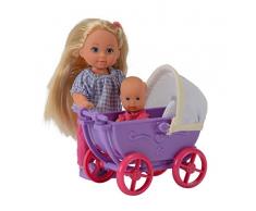 Simba 105736241 - Evi Love Puppe mit - Minipüppchen und Puppenwagen, 2-sort.