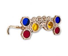 Eco-Wood-Art EWA EcoWoodArt Holzpuzzle für Jugendliche und Erwachsene-Mechanisches Steampunk 3D-Schutzbrille-Modell-DIY-Bausatz, Selbstmontage, kein Kleber erforderlich