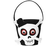 Widmann 01347 Süßes oder Saures Totenkopf Korb, Unisex-Kinder, Weiß