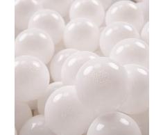 KiddyMoon 100 ∅ 7Cm Kinder Bälle Spielbälle Für Bällebad Baby Plastikbälle Made In EU, Weiß