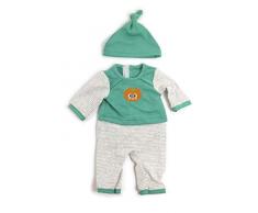 Miniland 31551 Puppenkleidung, türkis, weiß, 38-40 cm