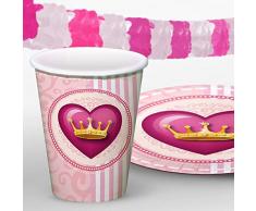 Folat Partypaket 19-teilig Prinzessin Kindergeburtstag Kinder Geburtstag Party Mottoparty Deko Rosa Pink Mädchen
