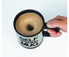 Gifts 4 All Occasions Limited SHATCHI-1108 Kaffeebecher selbstrührend, Schwarz/silberfarben
