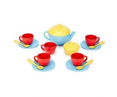 Green Toys Spiel-Teeservice Kinderküche Puppengeschirr, blau