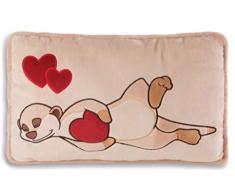 Nici 42784 Kissen Erdmännchen mit Herz rechteckig, 43 x 25 cm, beige