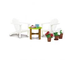 Lundby 60.3049.00 - Gartenmöbel Set, Minipuppen mit Zubehör