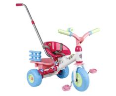Coloma 838-37 - Dreirad Baby Princess mit Schubstange, Freilauf, weiß, blau, rosa