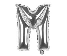 Boland 22112 Folienballon Buchstabe M, Silber, 36 cm