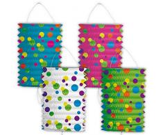 Folat Laterne Lampion Bunte Punkte sort - Preis pro 1 Stück