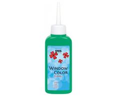 Kreul 40214 - Window Color Clear, Fenstermalfarbe auf Wasserbasis, für glatte Oberflächen wie Glas, Spiegel und Fliesen, 80 ml Malflasche, dunkelgrün