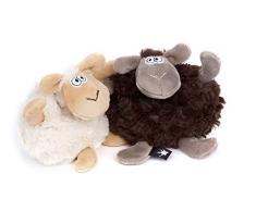 sigikid BEASTS, Kuscheltier für Erwachsene und Kinder, Schafe, In Good & Bad Days, Beasts Town, Schwarz/Weiß, 42370, 9x18x8 cm