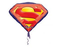 amscan 2969201 Folienballon Superman Emblem, Mehrfarbig, Amerikanische Größe