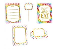 amscan 281002 Buffet Deko-Set Paper Minis, Regenbogenfarben