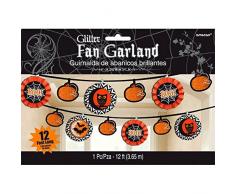 amscan International 220089 Glitzer Girlande Fan Banner, Schwarz/Orange
