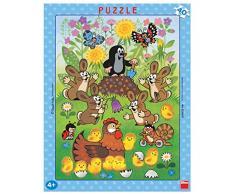 Dinotoys 322028 40 Stück hochwertiger Schreibtisch Puzzle mit Rahmen Kleines Maulwurf-Motiv