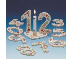 Geburtstag-Deko Zahl 5 Tischdeko Weiss-grün-rot 6x9cm Einheitsgröße