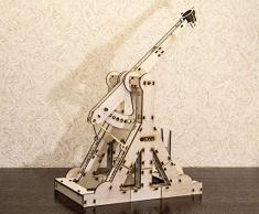 Eco wood art SG_B06XR4GLWT_US EWA EcoWoodArt 3D Holzpuzzle für Jugendliche und Erwachsene-Mechanisches mittelalterliches Blide-Katapultmodell-DIY-Bausatz, Selbstmontage, kein Klebstoff erforderlich