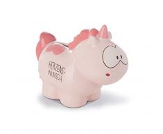 Nici 42519 Spardose Einhorn Merry Heart Herzenswunsch, 7,5 x 12 x 16,5 cm, rosa, ca