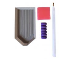 Pracht Creatives Hobby DDA-077 Diamond Dotz Zubehörset, 3 teilig mit Stift inklusive Abrutschhilfe, Schale und Wachsbehälter, bunt
