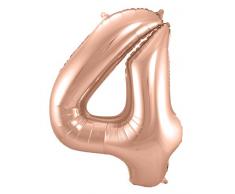 Folat 631341 - Folienballon Zahl 4 - rosegold - ca. 86 cm