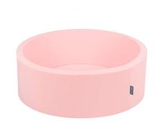 KiddyMoon Bällebad 90X30cm/KEINE Bälle Bällepool Ohne Bälle Für Babys Kinder Rund, Hellpink: Rosa/Perle/Transparent