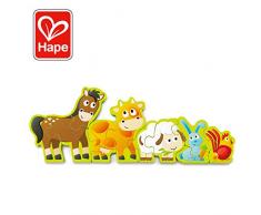 Hape E1628 Puzzle Zahlen & Farmtiere, Holzpuzzle, ab 3 Jahre
