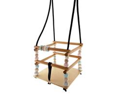 Hess Holzspielzeug 31106 Gitterschaukel aus Holz, Nature, ab 12 Monaten, ca. 32 cm