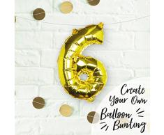 Ginger Ray PM-283 Ballons – Goldfolienzahl – 6, gold