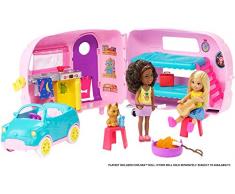 Barbie FXG90 - Chelsea Camper und Puppe Spielset, Puppen Spielzeug ab 3 Jahren