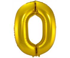Folat 631808 - Folienballon Zahl 0 - gold - ca. 86 cm