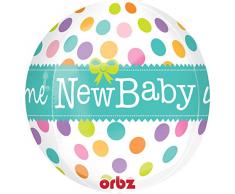 Runder Folienballon * NEW BABY * zur Geburt von einem Baby // Welcome Pillerparty Deko Dekoration Mädchen Junge Geburtstag