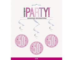 Unique Party 83813 Dekoration, Pink & Silver