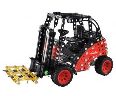 Tronico 10092 - Metallbaukasten Gabelstapler Linde H30, Profi Serie, Maßstab 1:16, 549-teilig, rot