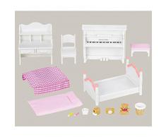 Sylvanian Families 5162 Girls Schlafzimmerset (mit Hase Schwester), Mehrfarbig