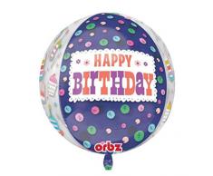 amscan 3456801 Folienballon Kugel Happy Birthday Törtchen