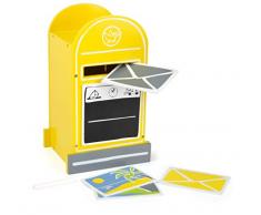 small foot 11188 Briefkasten aus Holz, inkl. Postkarten, die mit Kreide beschriftet werden können, ab 3 Jahren