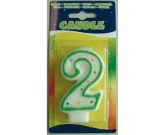 Folat - Zahlenkerze 2 für die Geburtstagsdekoration